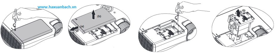 Hướng dẫn thay đèn máy chiếu benq 5J.J2S05.001