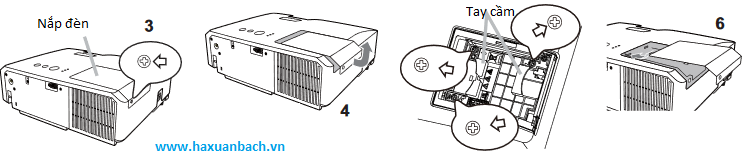 Hướng dẫn thay bóng đèn máy chiếu hitachi CP-RX80