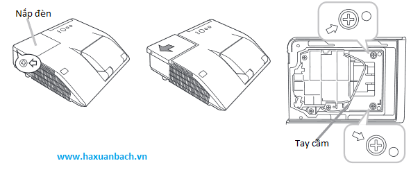 Hướng dẫn thay bóng đèn máy chiếu Hitachi CP-AW251N qua 7 bước
