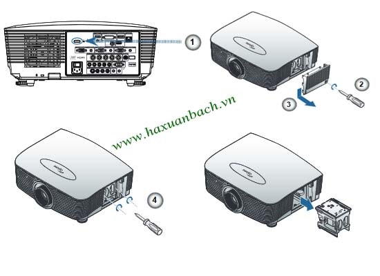 Cách thay bóng đèn máy chiếu Optoma EH503