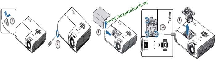 Cách thay bóng đèn máy chiếu Optoma BL-FP280E
