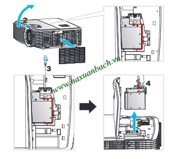 Cách thay bóng đèn máy chiếu Optoma W504