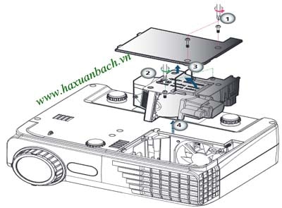 Cách thay bóng đèn máy chiếu Optoma EX330