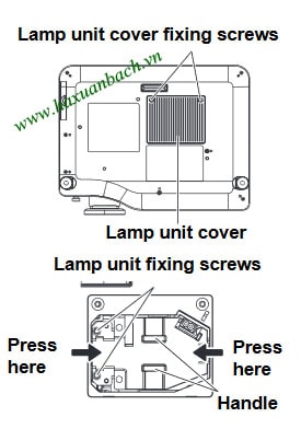 Cách thay bóng đèn máy chiếu Panasonic PT-AX100